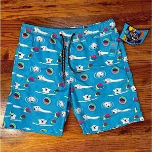 Surf Society Swim Shorts Men's Medium Polar Bear‎ Bermuda